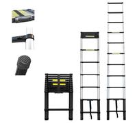 HOSTRÖM Echelle telescopique 3,2m TELESCOO11, Aluminium, Pliable, Extensible, Hauteur de Travail Max 4,1m, Standart EN131, Garantie 5 Ans