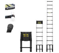 HOSTRÖM Echelle telescopique 3,8m TELESCOO13, Aluminium, Pliable, Extensible, Hauteur de Travail Max 4,7m, Standart EN131, Garantie 5 Ans