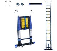 Echelle telescopique 4,4m TELESCOVA14+, Aluminium, Pliable, Extensible, Multi-fonction, Hauteur de travail max 5,3m, Crochets Amovibles, Garantie 5ans