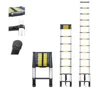 HOSTRÖM Echelle telescopique 4,4m TELESCOO15, Aluminium, Pliable, Extensible, Hauteur de Travail Max 5,3m, Standart EN131, Garantie 5 Ans