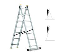 HOSTRÖM Echelle transformable 2 plans StablePro 2x7 marches aluminium extensible coulissante, 3 positions, hauteur travail max