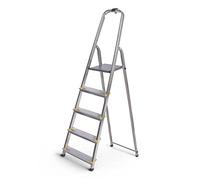 HOSTRÖM Escabeau 5 marches DURA Pliable, marchepied léger en Aluminium, Hauteur Plateforme 97cm, Pieds antidérapants, Charge 150kg, Garantie 5 Ans