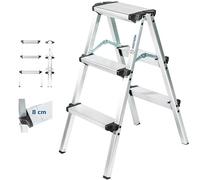 HOSTRÖM Escabeau Marche Pied 3 marches HOMILIX3, Petit escabeau Pliable, Aluminium, Design Compact et Robuste, H Max Travail 2,34m, 5 Ans Garantie