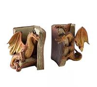 Hosuho Serre-livres en résine avec dragon amusant - Statue de dragon - Décoration de bureau