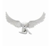 Hosuho Statue de jardin d'ange nu avec ailes - En résine - Pour décoration de jardin