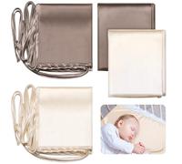 Hosuly Lot de 2 draps de berceau en satin doux au toucher soyeux pour berceau rectangulaire pour matelas garçons et filles, nouveau-né (café, kaki)