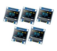 Hosyond Lot de 5 modules d'affichage OLED I2C de 2,4 cm, 128 x 64 Pixels, Mini écran d'affichage Auto-Lumineux Compatible avec Arduino Raspberry PI (Bleu et Jaune)