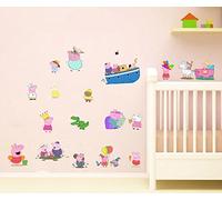 Hot 2016. Peppa Pig Famille de voiture Sticker mural - Donner une jolie voix pour enfants Chambre à coucher Mur, taille 60*45 cm