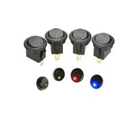 HOT 5Pcs Car 12V 3 Pin Round Rocker Dot LED Light Toggle Switch SPST ON/OFF Sales NWPNLXEA(Green)