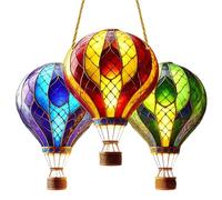 Hot Air Balloon Decor, Acrylic Waterproof Christmas Ornaments, Colorful Hanging Design, Holiday Decoration for Yard, Garden, Farm, Room, Night Party, Teens, Children, Thanksgiving Use