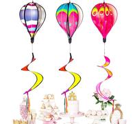 Hot Air Balloon Windmill Hanging Decoration - Hot Air Balloon Windmill | Balloons Wind Spinners | 3 Pieces Outdoor Lawn Ornaments | Inflatable Outdoor Holiday Yard Decorations For Yard Children