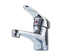 Hot and Cold Basin Taps Chrome Plated Solid Brass Bathroom Mixer Faucet