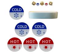 Hot and Cold Water Stickers - Heat Resistant Design, Acrylic Round Shape Sticker Signs, Self Adhesive Identification Sticker | Hot And Cold Faucet Label, Suitable For Home, Guest Rooms, Hotels