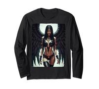 Hot Babes T-Shirt Sexy Ange déchu en Lingerie Manche Longue