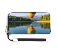 Hot Balloon Above The Calm Lake Sac fourre-tout tendance, sac à main à bandoulière, sac à main pour femme, sac de rangement mignon pour femme