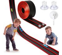 Hot Bee 4,5 M Piste Voiture Enfant, Circuit de Course Flexible en Caoutchouc, Rampe Voiture Miniature Enroulable Portable, Jouet Garçon 3 4 5 6 7 Ans, Cadeau Garçon Noël ou Anniversaire