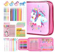 Hot Bee Stylos de coloriage, cadeaux licorne pour filles de 4, 5, 6 ans, ensemble d'art de papeterie pour enfants, jouets pour filles de 4 à 7 ans, ensembles de marqueurs de coloriage de voyage pour