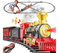 Hot Bee Train Électrique Enfant Télécommandé avec Piste de Luxe, Train Électrique Noël pour Sapin