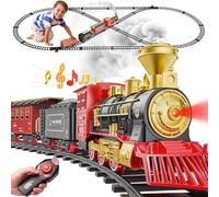Hot Bee Train Électrique Enfant Télécommandé avec Piste de Luxe, Train Électrique Noël, Train de Noël Électrique pour Sapin, Train Électrique Adulte, Circuit Train Électrique