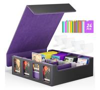 Hot Bee Yu-Gi-Oh Boîte de rangement pour cartes à collectionner pouvant contenir plus de 2 400 cartes pour Yu-Gi-Oh, TCG, Magic the Gathering, Commander, étui pour cartes à jouer en cuir PU, fermeture