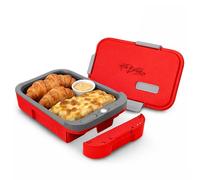 Hot Bento PLUS - Lunch Box Chauffante Électrique Portable avec Batterie USB-C Amovible | Chauffe-Repas en 10 Min | Gamelle Chauffante pour Bureau, Voiture, École et Voyages | 994 ml | Rubis