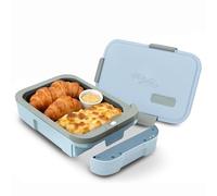 Hot Bento PLUS - Lunch Box Chauffante Électrique Portable avec Batterie USB-C Amovible | Chauffe-Repas en 10 Min | Gamelle Chauffante pour Bureau, Voiture, École et Voyages | 994 ml | Bleu Ciel