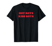 Hot Boys Kiss Boys Funny Y2K Sarcastic Années 2000 90 T-Shirt