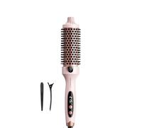 Hot Brush, Ionic Round Heated Brush, Makes Hair Smoother and Shinier, Easy to Use, Do Not Blow Dry, 38mm Barrel, 5 Temperature Settings, Pink
