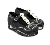 Hot Chocolate Design - Chaussures compensées Chocolaticas Style Mary Jane pour Femme, Motif Squelette Multicolore (Skeletons Under Your Bed), Pointure 36