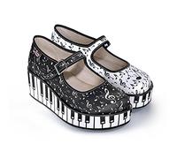 Hot Chocolate Design Chocolaticas Thank You Music Ballerines Mary Jane compensées pour Femmes Multicolore HCD 38