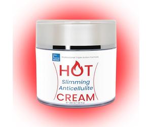 HOT Crème Stop Cellulite - Crème Anticellulite Effet Chaleur Triple Action : Gel Réducteur Intensif, Raffermissant + Draining. Homme et Femme. Résultats Visibles 6X + Puissant - 200 ml