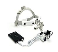 Hot Dental DY-108 Loupes chirurgicales 3,5 x Bandeau en cuir avec phare LED Blanc