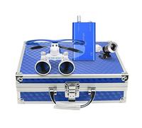 Hot Dental Loupes binoculaires chirurgicales en verre optique avec lampe frontale LED et boîte en aluminium Bleu 3,5 x 420 mm