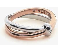 Hot Diamonds Eternity Silver & 18ct Rose Gold Vermeil Interlocking Ring DR112 Bague femme, Taille de la bague:59 / 9