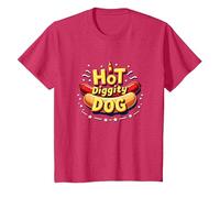 Hot Diggity Dog : Délices épicés pour Les Amateurs de saucisses T-Shirt, Enfant, Rouge Chiné, 2 Ans
