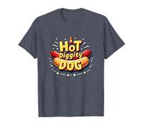 Hot Diggity Dog : Délices épicés pour Les Amateurs de saucisses T-Shirt, Homme, Bleu Chiné, M