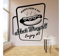 Hot Dog Autocollant Mural Restauration Rapide Cuisine Café Art Déco Vinyle Camion Cuisine Intérieur Auto-Adhésif Sticker Mural Décoration88X84Cm