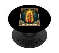 Hot Dog Bun Carte de Tarot Gourmand pour Amateur de Restauration Rapide PopSockets PopGrip Adhésif