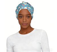 Hot Dog Egg Pattern Print Modern Head Wrap for Women Soft Elastic Turban Printed One Size Comfortable