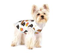 Hot-Dog et Frites pour Teckel, Nourriture Mignonne et Amusante,T-Shirt sans Manches en Coton pour Animaux de Compagnie, Gilet Respirant, Extensible et Doux,M