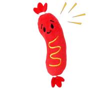 Hot Dog Jouet couineur en peluche douce à mâcher pour chien de 20,3 cm, aide à la dentition amusante pour chiot, animal en peluche, jouet interactif d'intérieur pour chiens de petite et moyenne taille