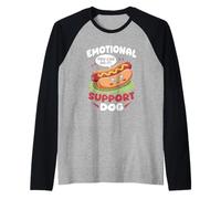 Hot Dog Kawai Soutien émotionnel Fast Food Manche Raglan