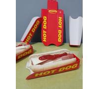 Hot Dog Lot de 100 boîtes auto-assemblées pour chien chaud