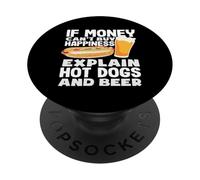 Hot Dog Lover Happiness Hot-dogs et bière PopSockets PopGrip Adhésif