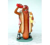 Hot - Dog mâle type Amérique 80cm de haut Figurine de décoration/publicitaire - polyrésine - agrandie - pour l'extérieur