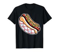 Hot Dog Moutarde Frankfurter T-Shirt Graphique avec Valeur, Homme, Noir, S