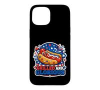 « Hot Dog Patriotique grillé et glorieux » Coque pour iPhone 15