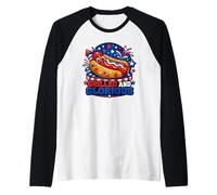 « Hot Dog Patriotique grillé et glorieux » Manche Raglan