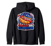 « Hot Dog Patriotique grillé et glorieux » Sweat à Capuche