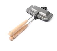 Hot Dog Pocket Maker, Double-Sided Removable Sandwich Baking Pan, Hots Dog Toaster, Non-stick Hot Dogs Toaster for Pancakes, Omelets, Hots Dogs Toast (Two-tone solid wood handle)